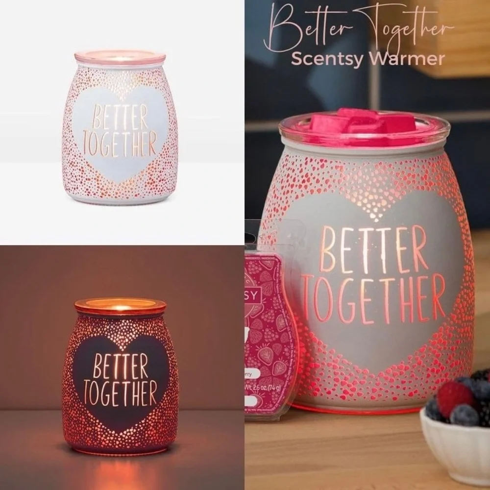 ❤️ SCENTSY Better Together Wax Candle Warmer Heart Love Valentine’s Decor Pink - Picture 4 of 5